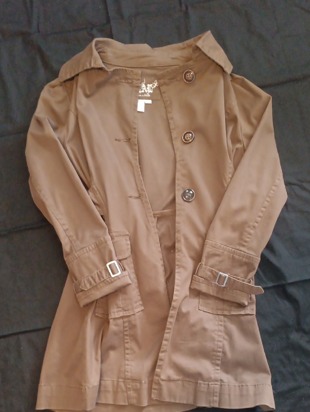 Live a Little Women's Brown Trench Coat with Buckle Cuffs